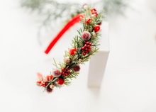 Load image into Gallery viewer, Cozy Claus Floral Headband - PREORDER
