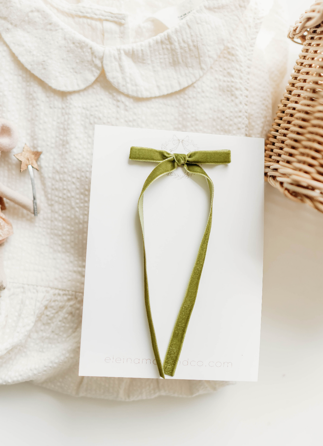 Tally hair bow - Moss