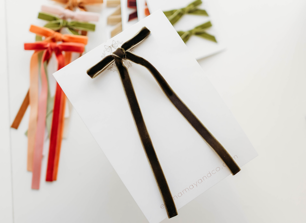 Tally hair bow - Deep Fern