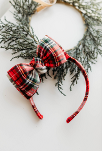 Sandy Headband - Plaid Crimson Joy
