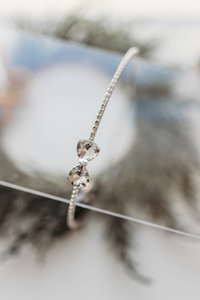 Yonne Bow Rhinestone Headband - Silver