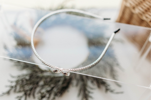Yonne Bow Rhinestone Headband - Silver