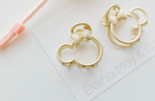 Load image into Gallery viewer, Mouse Gold Claw Clip - Pigtails
