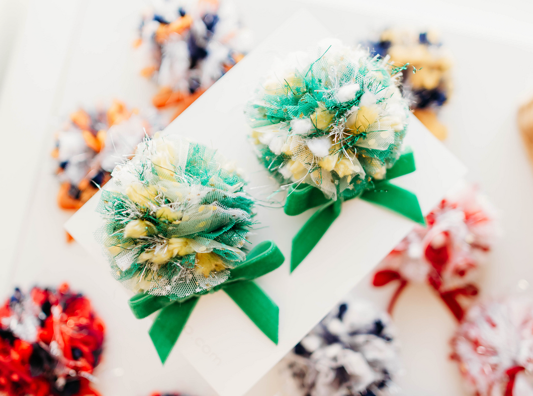 Game Day Sparkle Poms CLIP SET - Packer Princess Pom