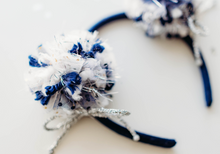 Load image into Gallery viewer, Game Day Sparkle Poms HEADBAND - The Navy Nights
