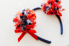 Load image into Gallery viewer, Game Day Sparkle Poms HEADBAND - All American Pom
