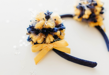 Load image into Gallery viewer, Game Day Sparkle Poms HEADBAND - Golden Irish
