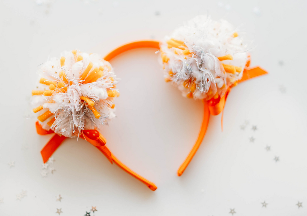 Game Day Sparkle Poms HEADBAND - Longhorn Pride Pom