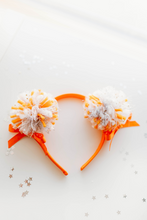 Load image into Gallery viewer, Game Day Sparkle Poms HEADBAND - Longhorn Pride Pom
