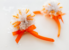 Load image into Gallery viewer, Game Day Sparkle Poms HEADBAND - Longhorn Pride Pom

