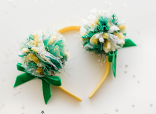Load image into Gallery viewer, Game Day Sparkle Poms HEADBAND - Packer Princess Pom
