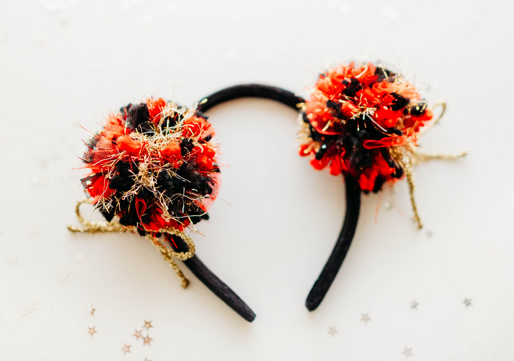 Game Day Sparkle Poms HEADBAND - Niner Girl Pom