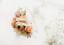 Load image into Gallery viewer, Leah Floral Headband - Peach Dreams
