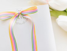 Load image into Gallery viewer, Tally hair bow - Pastel Rainbow
