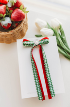 Load image into Gallery viewer, Winnie Bow - Berry Red and Green Gingham
