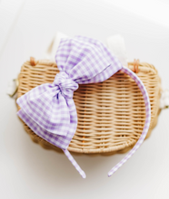 Load image into Gallery viewer, Sandy Headband - Gingham Purple
