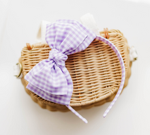 Load image into Gallery viewer, Sandy Headband - Gingham Purple
