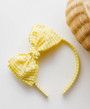Load image into Gallery viewer, Sandy Headband - Gingham Yellow
