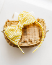 Load image into Gallery viewer, Sandy Headband - Gingham Yellow
