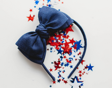 Load image into Gallery viewer, Sandy Headband - Navy Linen
