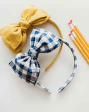 Load image into Gallery viewer, Sandy Headband - Navy Blue Gingham
