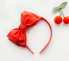 Load image into Gallery viewer, Sandy Headband - Red &amp; White Dots
