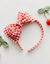 Load image into Gallery viewer, Sandy Headband - Red Gingham Cherry
