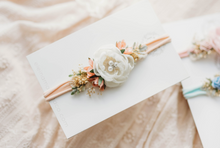 Load image into Gallery viewer, Colette Headband - White &amp; Peach
