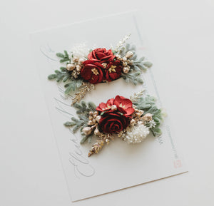 PREORDER - Ruby Floral Clips