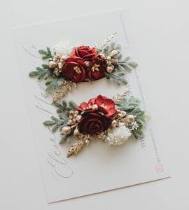 PREORDER - Ruby Floral Clips