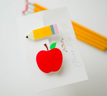 Load image into Gallery viewer, Apple and Pencil Hairclip SET
