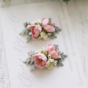 Kay - Pink Floral Clip Set