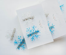 Load image into Gallery viewer, Snowflake Hair Clip SET - White &amp; Blue
