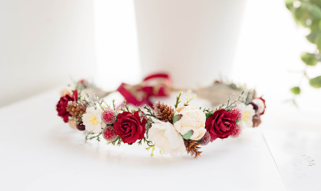 PREORDER - Diana Crown - Red and Off white