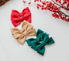 Load image into Gallery viewer, Hunter Green Pigtail set of bows - Olivia PREORDER
