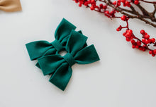Load image into Gallery viewer, Hunter Green Pigtail set of bows - Olivia PREORDER
