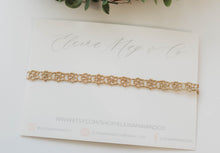 Load image into Gallery viewer, Petite Fleur Gold Lace Headband
