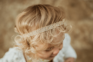 Evangeline Gold Lace Headband