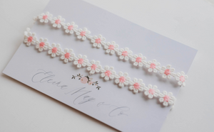 Pink Daisies Lace Headband - Double Boho