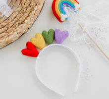 Load image into Gallery viewer, Sammy - Hearts Rainbow Headband
