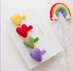 Lola - Heart Clip SET Primary Rainbow