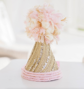 Party Hat - Pink and Gold