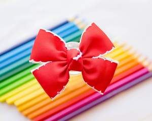 Olivia Red Stitch Bow