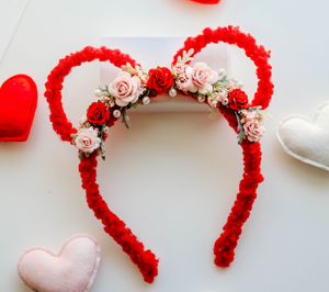Nani Bear Headband - Valentines Red