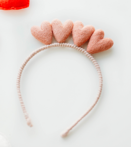 Sammy - Hearts Pink Rose Headband