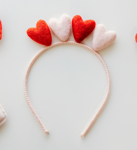 Sammy - Hearts Light PINK & RED Headband