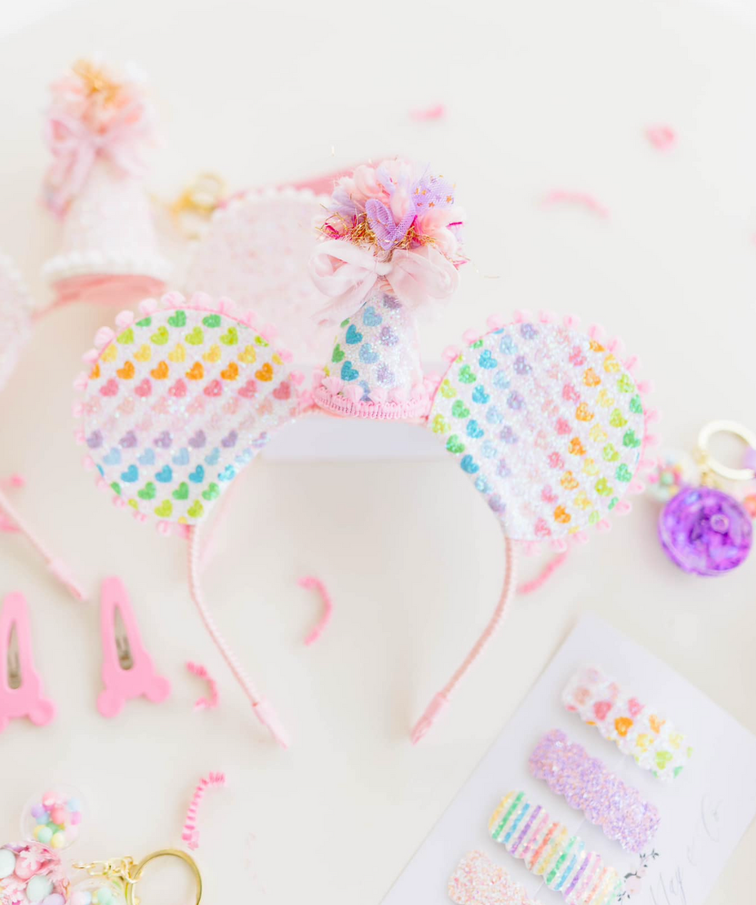 Mouse Ears - Pastel Rainbow Hearts