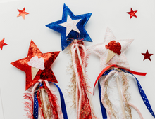 Load image into Gallery viewer, Americana Collection Wand - Blue and Pink Star

