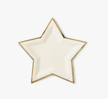 Load image into Gallery viewer, Cream Star Shaped 9&quot; Gold Foiled Plates
