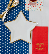 Load image into Gallery viewer, Cream Star Shaped 9&quot; Gold Foiled Plates
